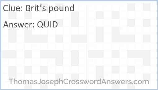 Brit’s pound Answer