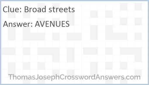 Broad streets Answer