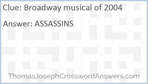Broadway musical of 2004 Answer