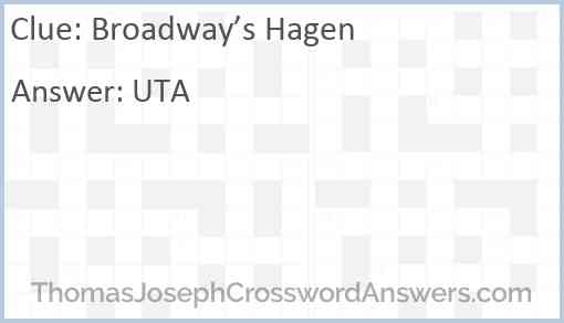 Broadway’s Hagen Answer