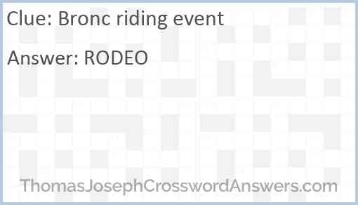 Bronc riding event Answer