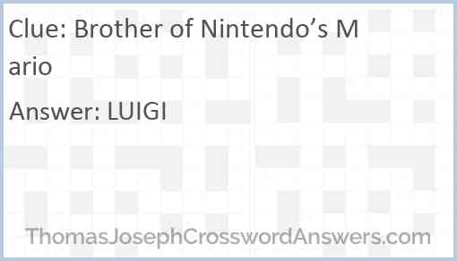 Brother of Nintendo’s Mario Answer