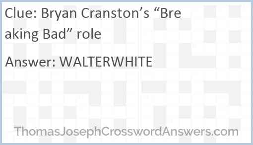 Bryan Cranston’s “Breaking Bad” role Answer