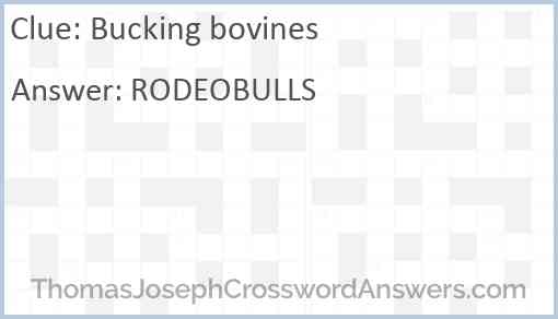 Bucking bovines Answer