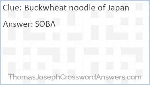Buckwheat noodle of Japan Answer