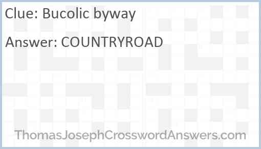Bucolic byway Answer