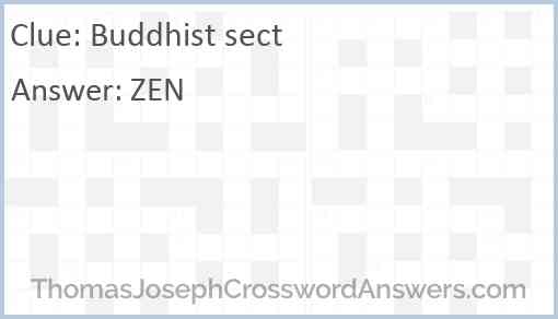 Buddhist sect Answer