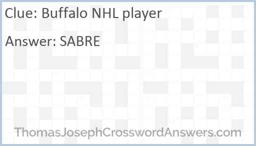 Buffalo NHL player Answer