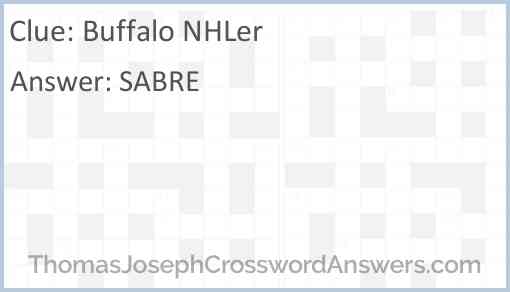 Buffalo NHLer Answer