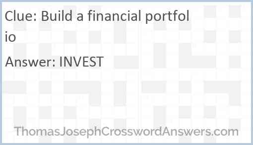 Build a financial portfolio Answer
