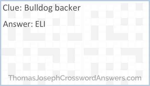 Bulldog backer Answer