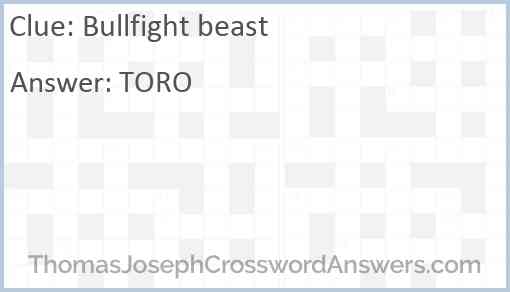 Bullfight beast Answer
