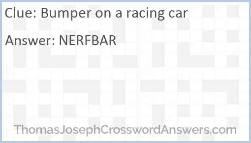 Bumper on a racing car Answer