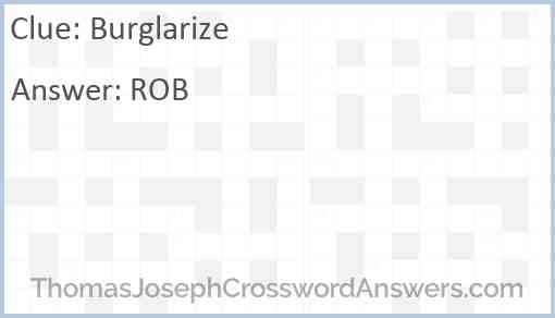 Burglarize Answer