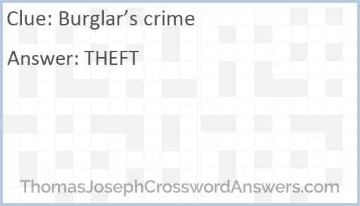 Burglar’s crime Answer