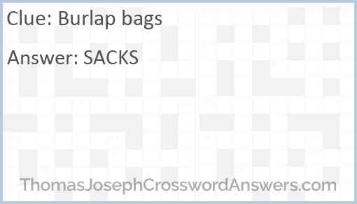 Burlap bags Answer