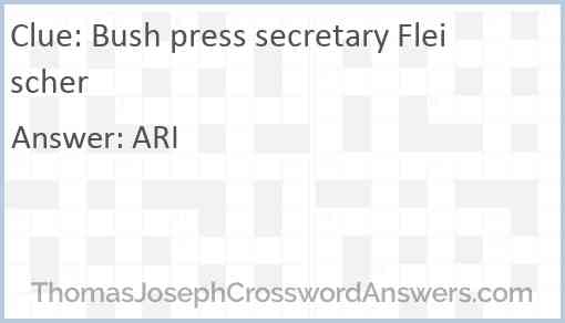 Bush press secretary Fleischer Answer