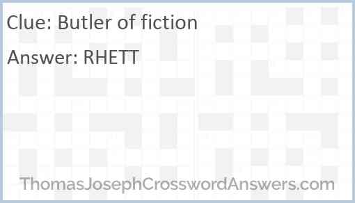 Butler of fiction Answer