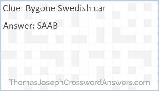 Bygone Swedish car Answer