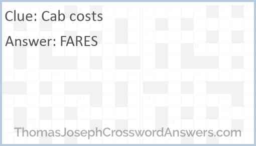 Cab costs Answer