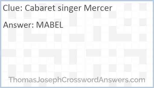 Cabaret singer Mercer Answer