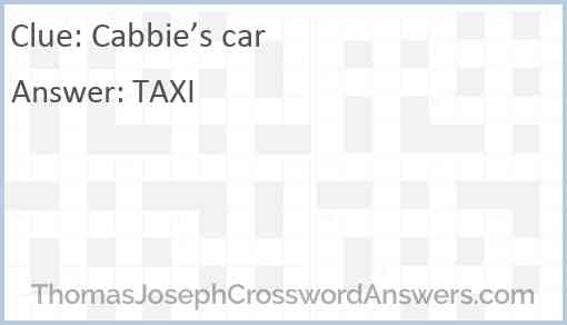 Cabbie’s car Answer