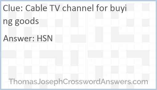Cable TV channel for buying goods Answer