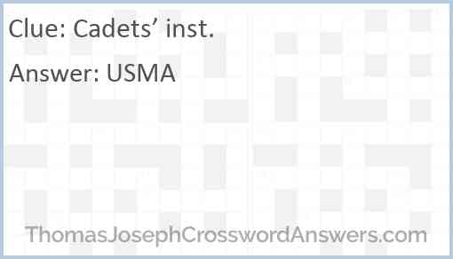 Cadets’ inst. Answer