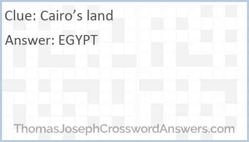 Cairo’s land Answer