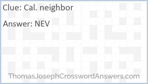 Cal. neighbor Answer