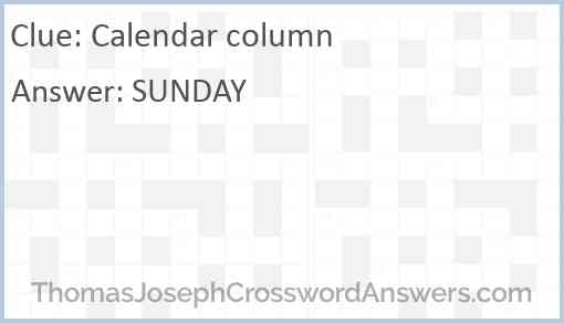 Calendar column Answer