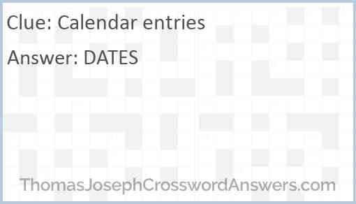 Calendar entries Answer
