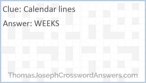 Calendar lines Answer