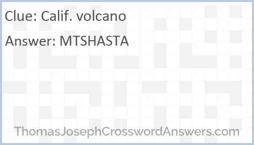 Calif. volcano Answer