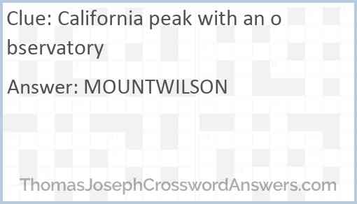 California peak with an observatory Answer