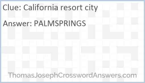 California resort city Answer
