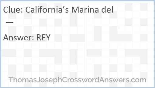 California’s Marina del — Answer