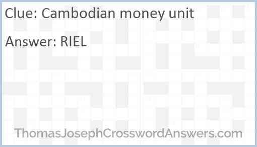 Cambodian money unit Answer