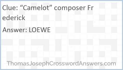 “Camelot” composer Frederick Answer
