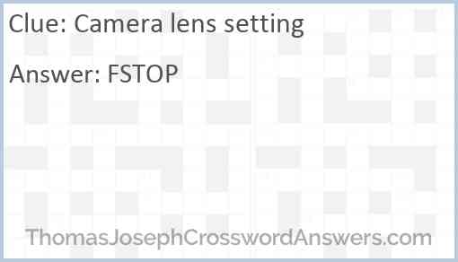 Camera lens setting Answer