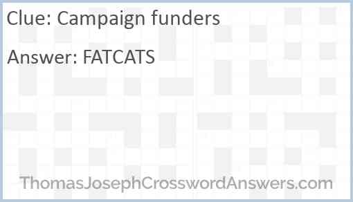 Campaign funders Answer