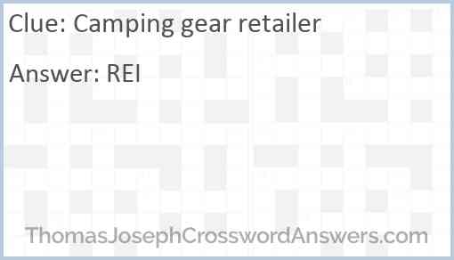 Camping gear retailer Answer