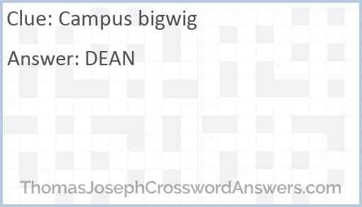 Campus bigwig Answer