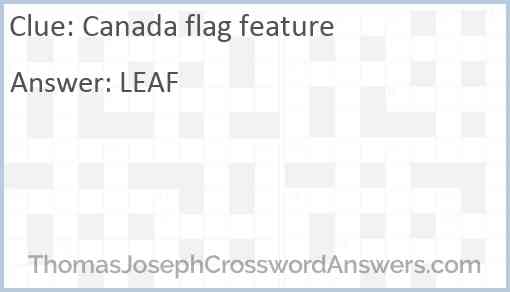Canada flag feature Answer