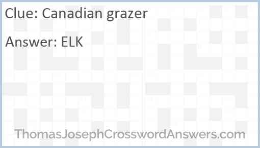 Canadian grazer Answer