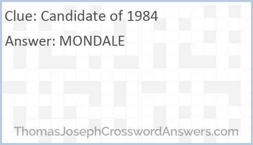 Candidate of 1984 Answer