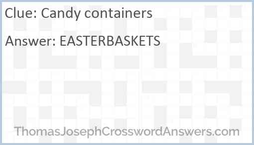 Candy containers Answer