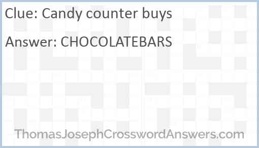 Candy counter buys Answer