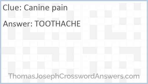 Canine pain Answer