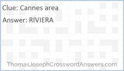 Cannes area Answer